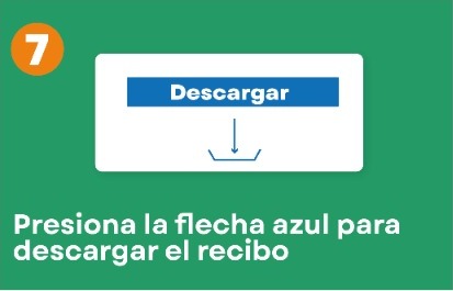 Paso 7: presiona la flecha azul para descargar el recibo